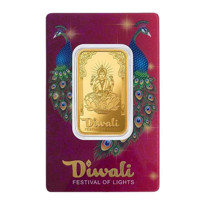 1 oz PAMP Suisse Diwali Lakshmi Gold Bar .9999 Fine (in Assay)