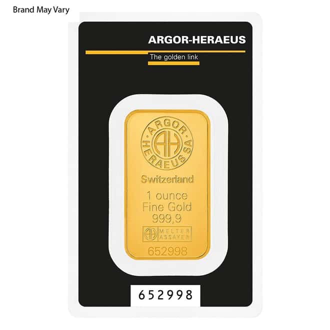 1 oz Random Brand Gold Bar .999+ Fine (in Assay)