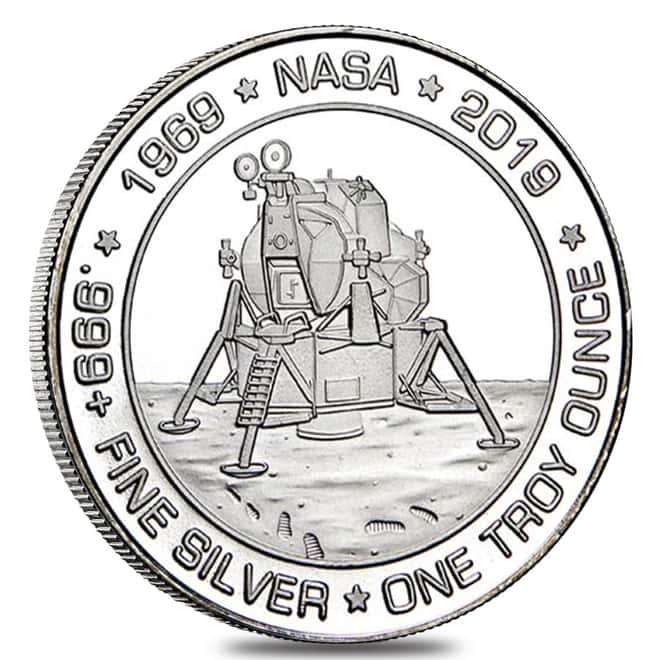 Tube of 20 - 1 oz SilverTowne Apollo 11 Silver Round .999 Fine