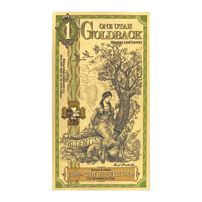 Pack of 100 - 1 Utah Goldback 1/1000 oz 24K Gold Foil Aurum Note