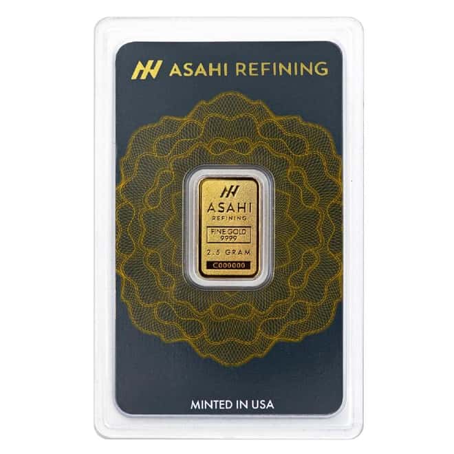 2.5 Gram Asahi Gold Bar .9999 Fine (in Assay)