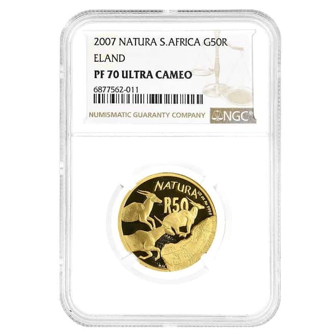 2007 South Africa 1/2 oz Gold Eland 50 Rand NGC PF 70 UCAM