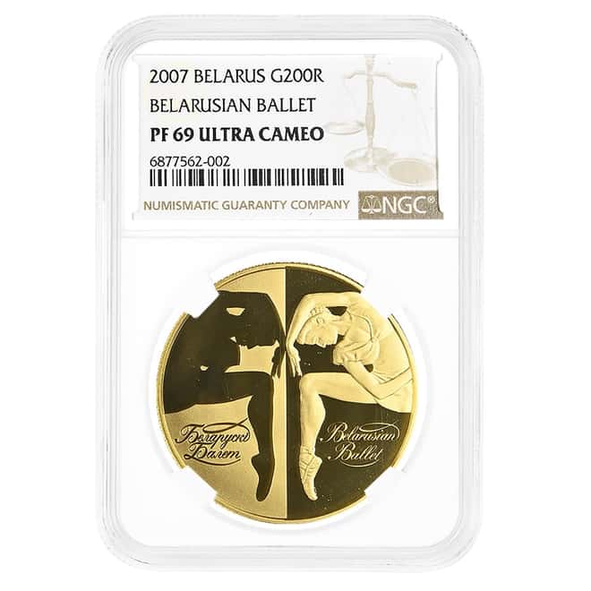 2007 1 oz Proof Gold Belarussian Ballet Coin NGC PF 69 UCAM