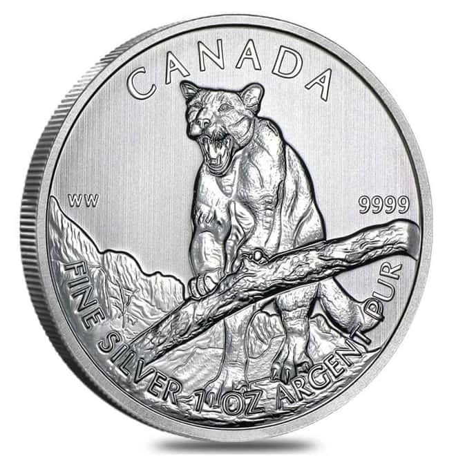 2012 1 oz Silver Canadian Cougar - Wildlife Series