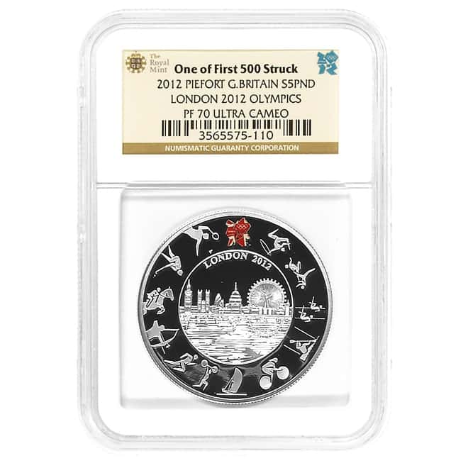 2012 UK Silver Piedfort London Olympics NGC PF 70 UCAM