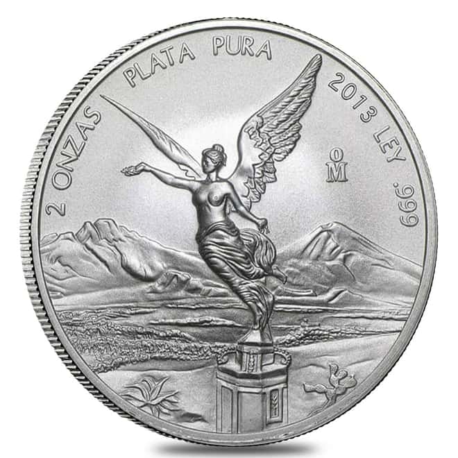 2013 2 oz Mexican Silver Libertad Coin BU