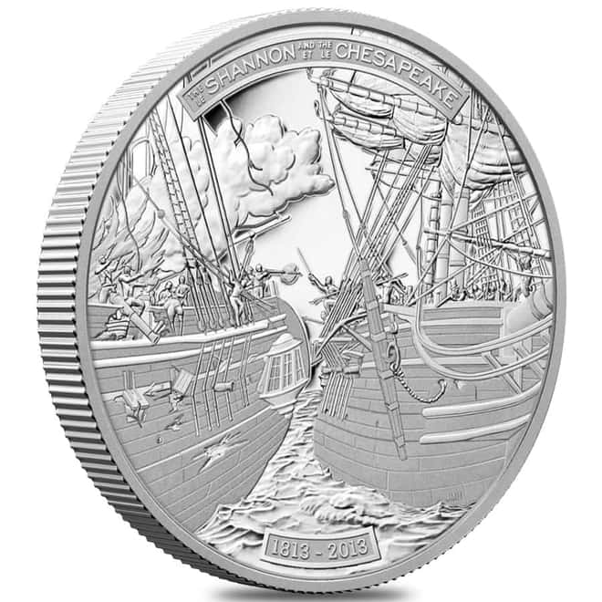 2013 Canada 5 oz Silver The Shannon and The Chesapeake Coin