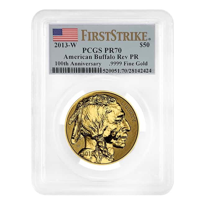 2013-W 1 oz $50 Reverse Proof Gold American Buffalo PCGS PF 70 FS