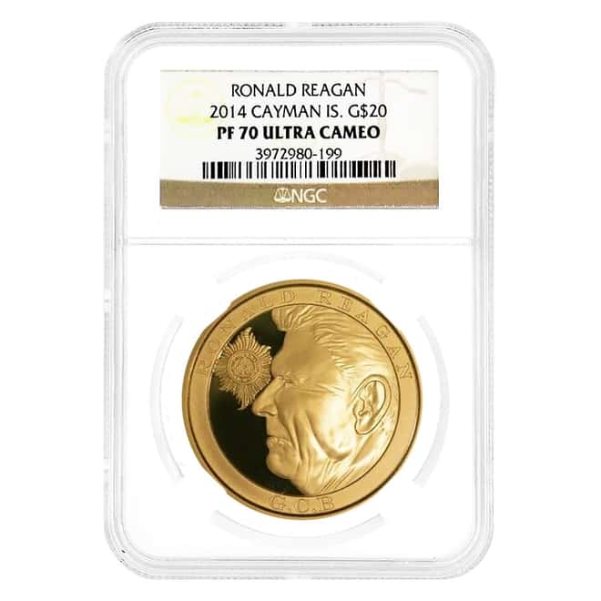 2014 KY Knighthood of Ronald Reagan Gold Coin NGC PF 70 w/COA