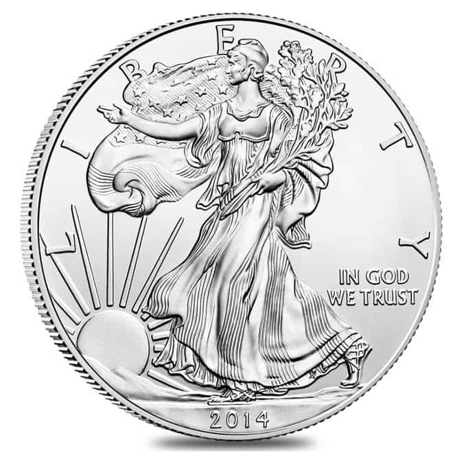 2014-W 1 oz Burnished Silver American Eagle $1 Coin (w/Box & COA)