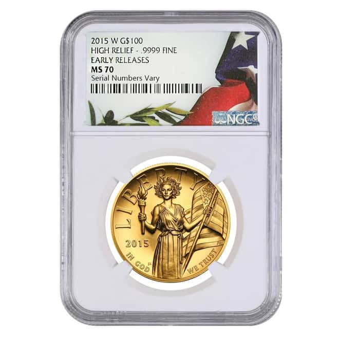 2015 W 1 oz $100 American Liberty High Relief Gold Coin NGC MS 70 Early Releases