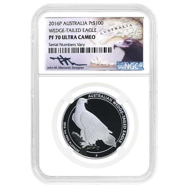 2016 1 oz Proof Platinum Australian Wedge-Tailed Eagle Perth Mint NGC PF 70 UCAM (John M. Mercanti)
