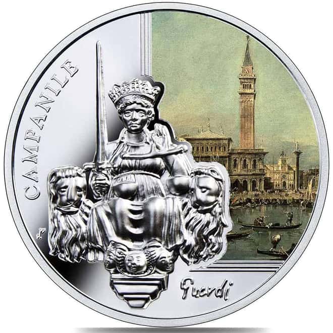 2016 Niue 1 oz Proof Silver St. Mark's Campanile Guardi Coin