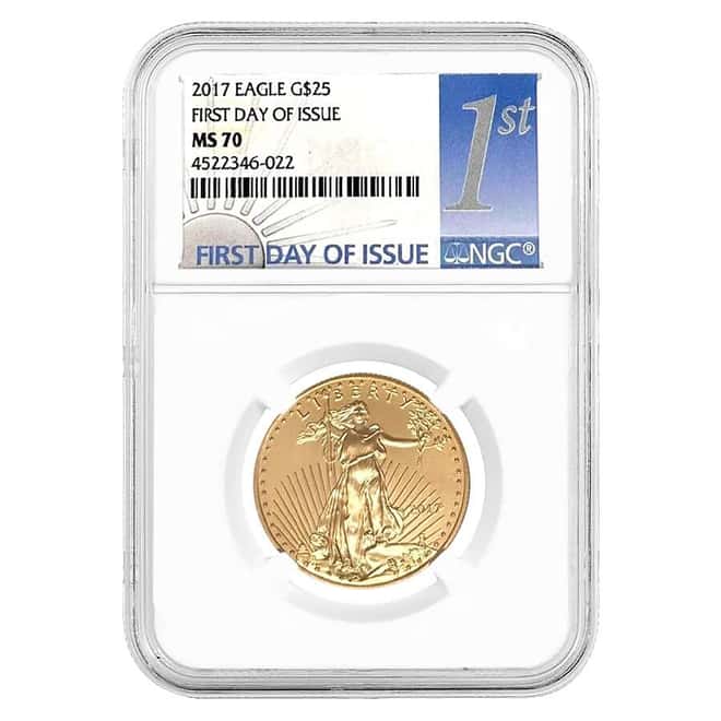 2017 1/2 oz $25 Gold American Eagle NGC MS 70 FDOI