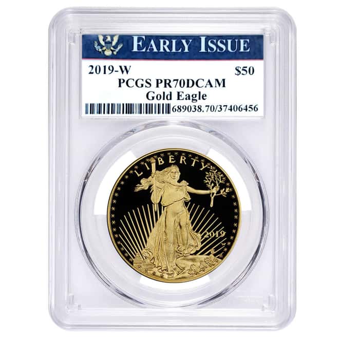 2019-W 1 oz $50 Proof Gold American Eagle PCGS PF 70 DCAM Early Issue