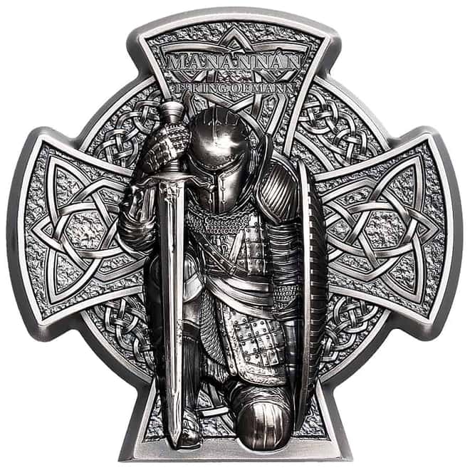2019 Isle of Man 3 oz Antiqued Silver Manannan Coin