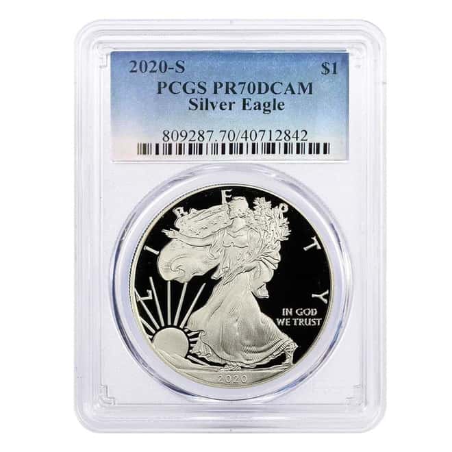2020-S 1 oz Proof Silver American Eagle PCGS PF 70 DCAM