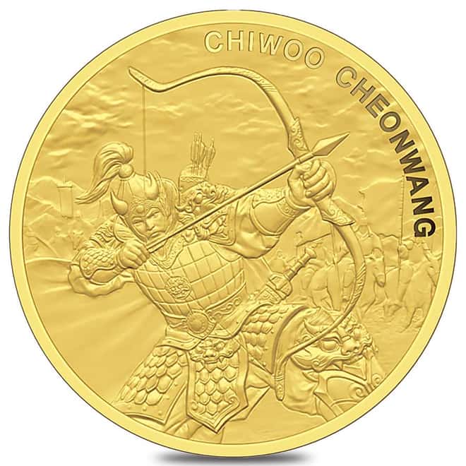 2022 1 oz South Korea Gold Chiwoo Cheonwang Medal BU