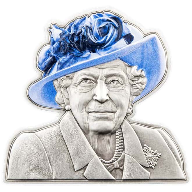 2022 Barbados 5 oz Silver Queen Elizabeth II Shaped Coin