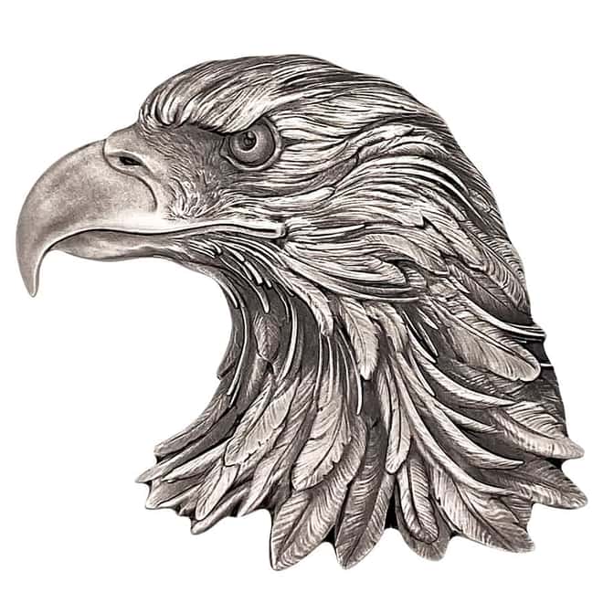 2022 Chad 1 oz Silver American Eagle Shaped High Relief Coin .999 Fine (w/Box)