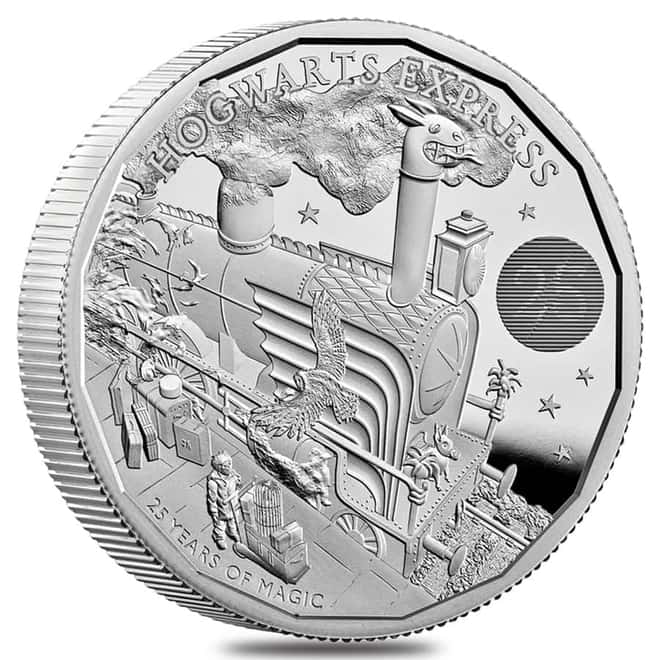 2022 UK 2 oz Harry Potter Hogwarts Express Proof Silver Coin