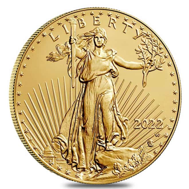 2022-W 1 oz $50 Burnished Gold American Eagle (w/Box & COA)