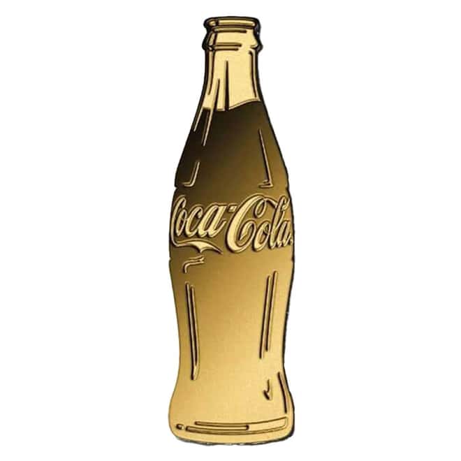 2023 1/1000 oz Chad Coca-Cola Bottle Shaped Gold Coin (in Assay)