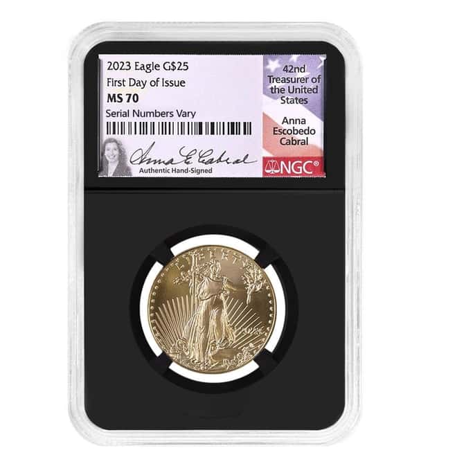 2023 1/2 oz $25 Gold American Eagle NGC MS 70 FDOI (Cabral)