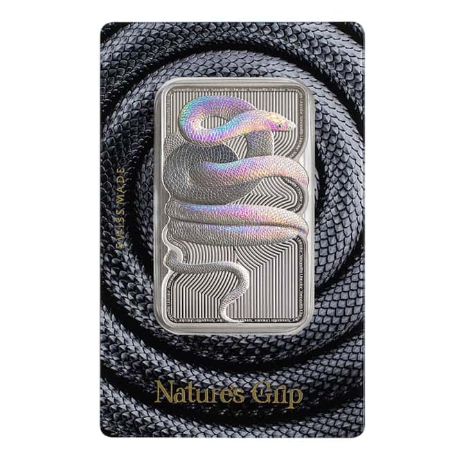 2023 1 oz PAMP Suisse Nature's Grip Sunbeam Snake Silver Coin Bar