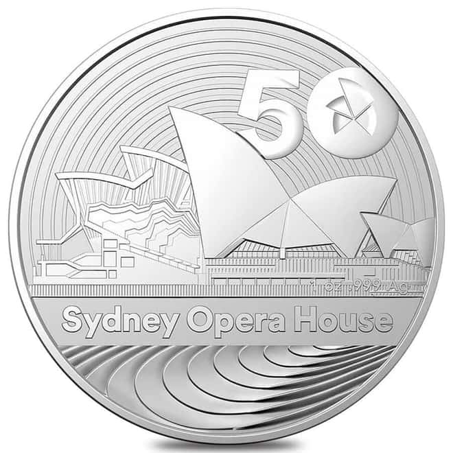 2023 1 oz Silver Sydney Opera House 50th Ann. Coin BU Royal Australian Mint