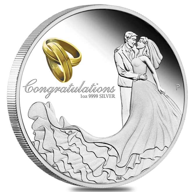 2023 1 oz Wedding Proof Silver Coin Australian Perth Mint (w/Box & COA)