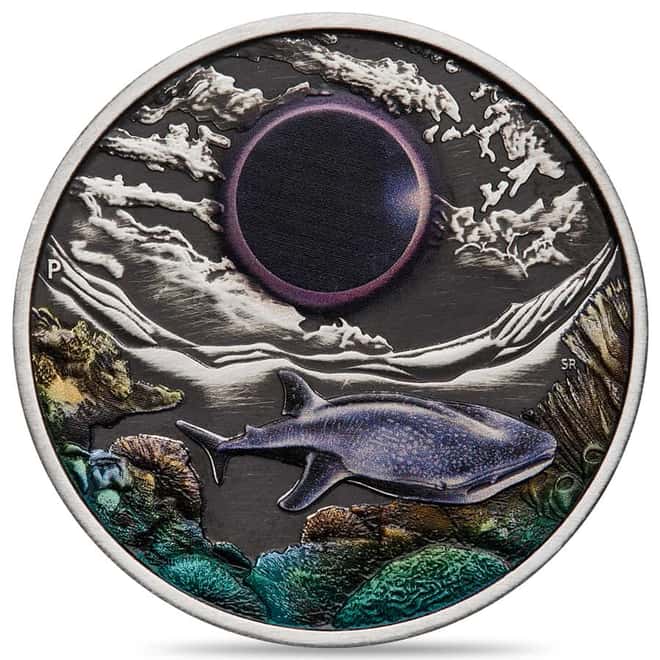 2023 2 oz Ningaloo Eclipse Colorized Silver Coin Perth Mint