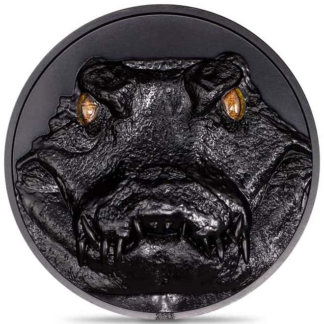 2023 2 oz Silver Hunters by Night Caiman Palau Coin .9999 Fine
