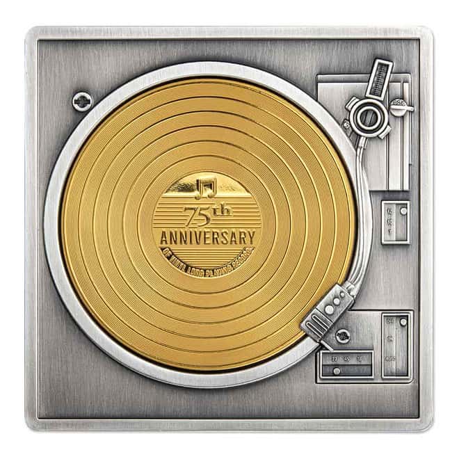 2023 Barbados 3 oz Silver Vinyl Record Shaped Coin .999 Fine