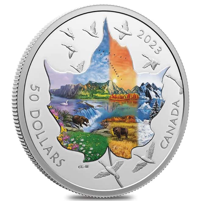 2023 Canada 3 oz Colorized Silver Canadian Collage Coin