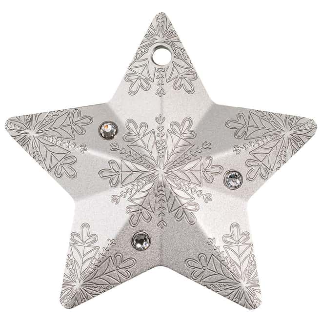 2023 Cook Islands 1 oz Silver Snowflake Star Ornament Coin