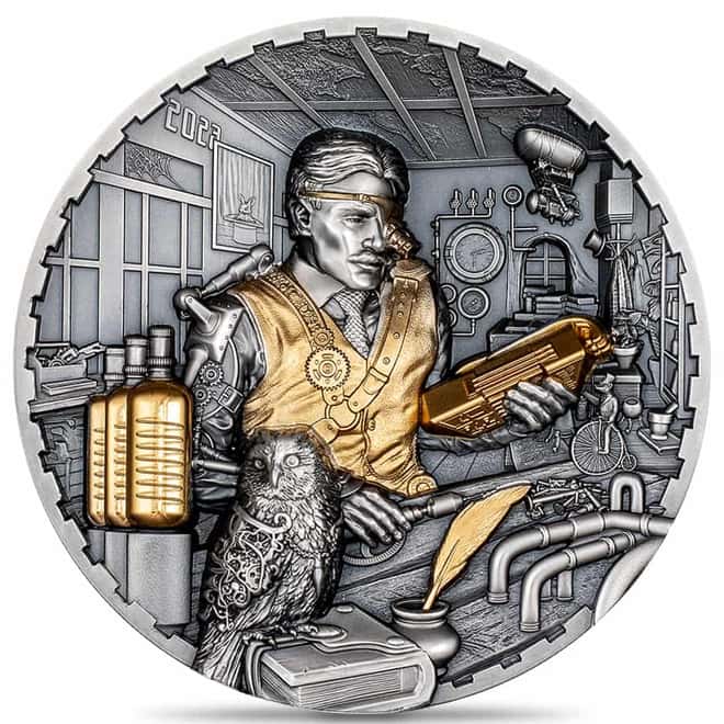 2023 Cook Islands 3 oz Silver Steampunk Science Lab Coin