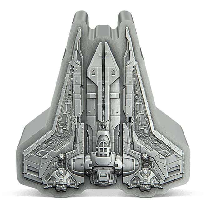 2023 Niue 1 oz Star Wars Mandalorian Bo-Katan's Gauntlet Starfighter Silver Coin