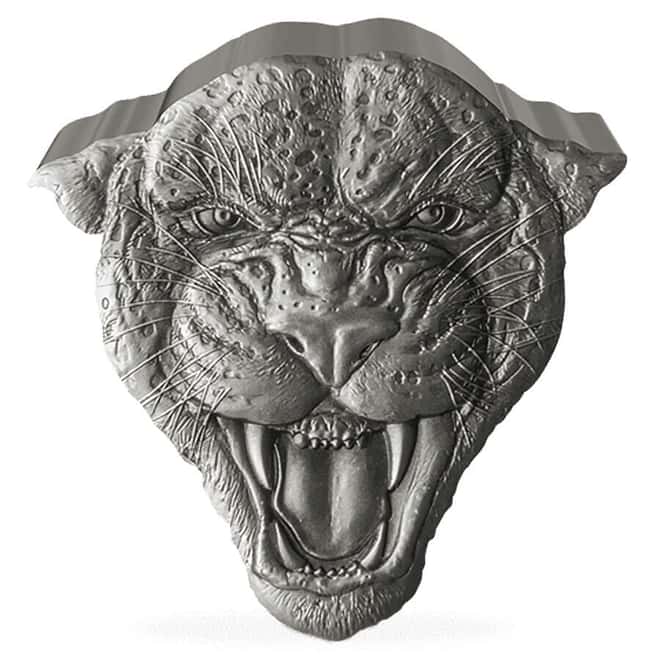 2023 Niue 2 oz Fierce Nature Leopard Shaped Silver Coin
