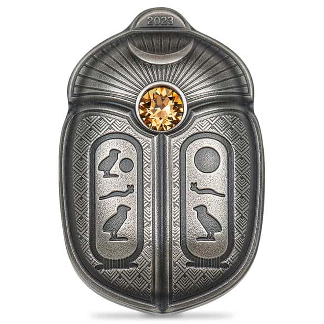 2023 Palau 1 oz Silver Scarab Cheops Antiqued Coin .9999 Fine
