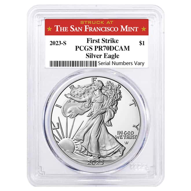 Box of 20 - 2023-S 1 oz Proof Silver American Eagle PCGS PF 70 FS (SF Label)