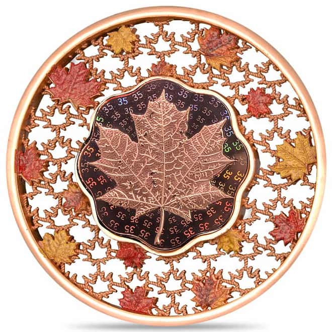 2023 Solomon Islands 2 oz Silver Filigree Maple Leaf Coin