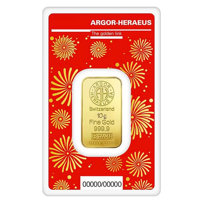 2024 10 gram Argor Heraeus Lunar Dragon Gold Bar (In Assay)