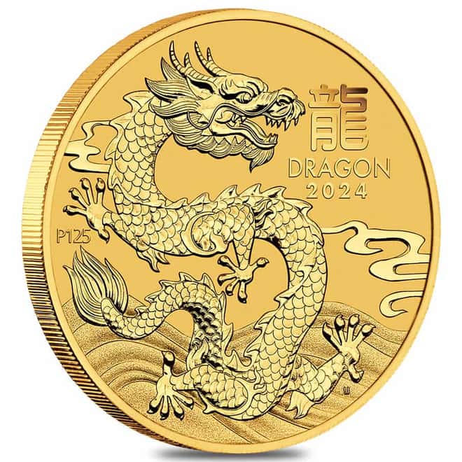 2024 1/10 oz Gold Lunar Dragon BU Australia Perth Mint