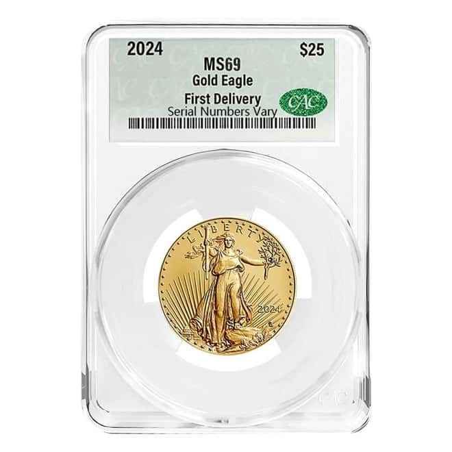 2024 1/2 oz Gold American Eagle CAC MS 69 First Delivery