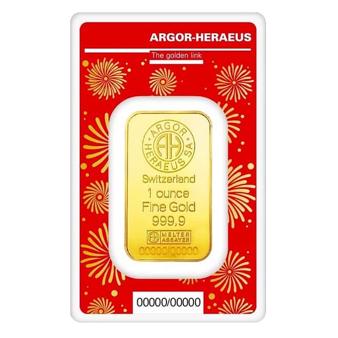 2024 1 oz Argor Heraeus Lunar Dragon Gold Bar (in Assay)