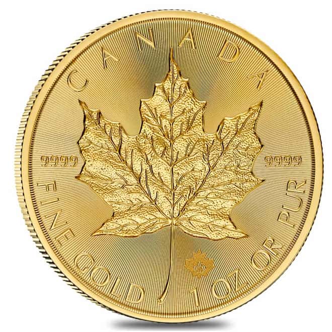 Roll of 10 - 2025 1 oz Canadian Gold Maple Leaf $50 Coin BU