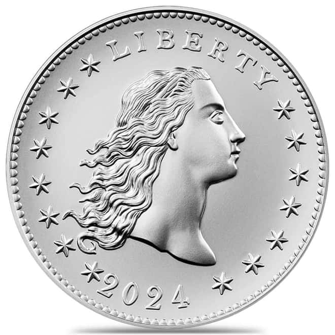 2024 1 oz Flowing Hair Silver Medal 230th Ann. (w/Box & COA)