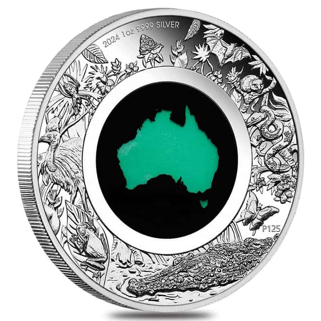 2024 1 oz Proof Silver Great Southern Land Chrysoprase Coin Perth Mint