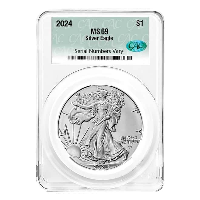 2024 1 oz Silver American Eagle CAC MS 69